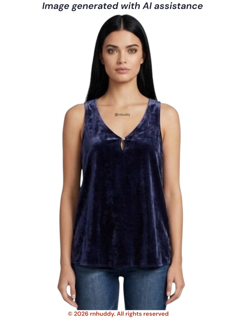 Anthropologie M sapphire Suri velvet racerback tank
